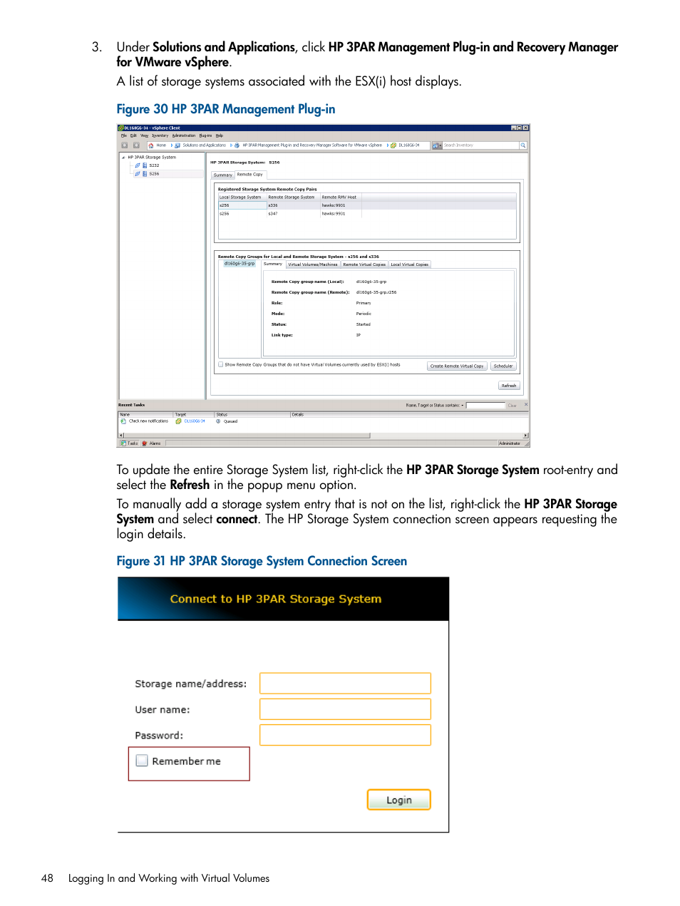 HP 3PAR Application Software Suite for VMware User Manual | Page 48 / 104