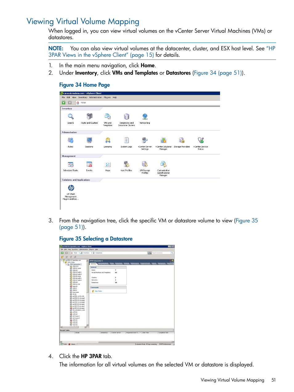 Viewing virtual volume mapping | HP 3PAR Application Software Suite for VMware User Manual | Page 51 / 104