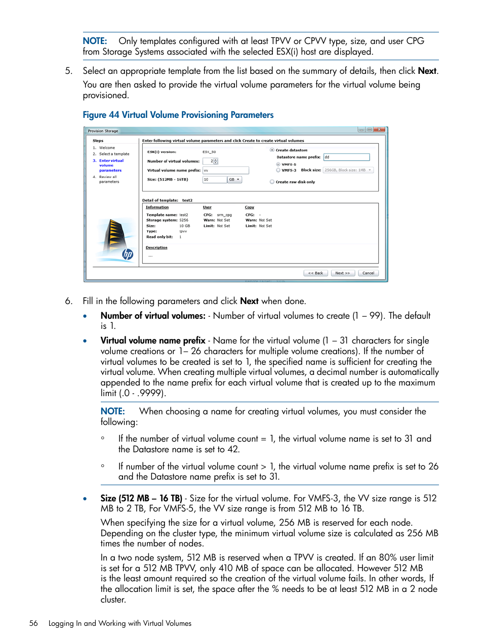 HP 3PAR Application Software Suite for VMware User Manual | Page 56 / 104