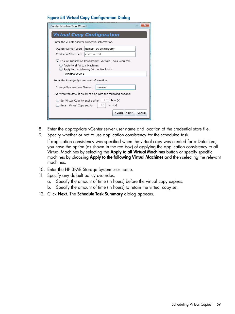 HP 3PAR Application Software Suite for VMware User Manual | Page 69 / 104
