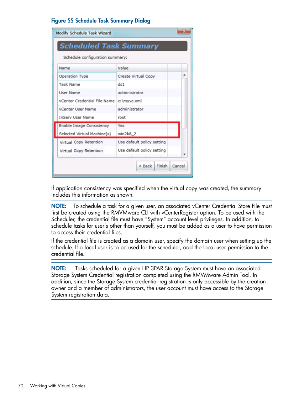 HP 3PAR Application Software Suite for VMware User Manual | Page 70 / 104