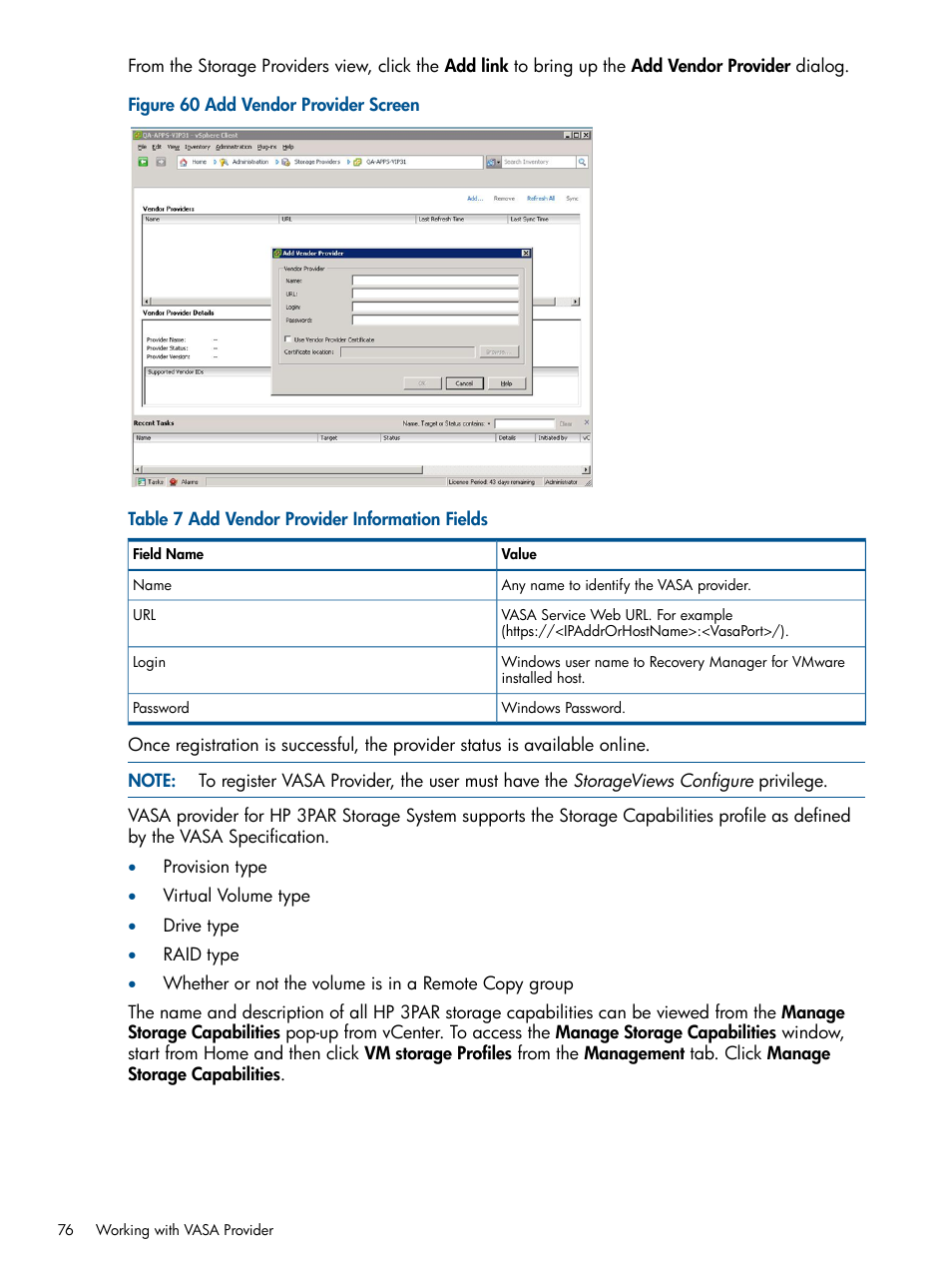 HP 3PAR Application Software Suite for VMware User Manual | Page 76 / 104