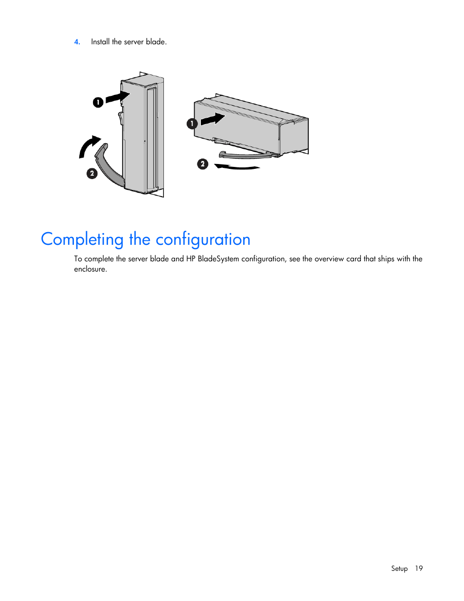 Completing the configuration | HP ProLiant BL490c G7 Server-Blade User Manual | Page 19 / 94