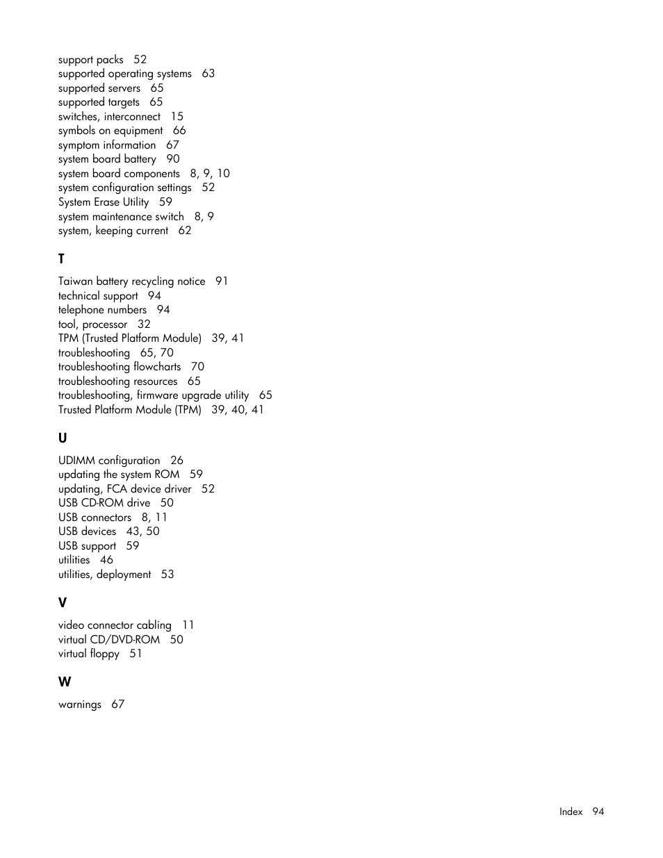 HP ProLiant BL490c G7 Server-Blade User Manual | Page 94 / 94