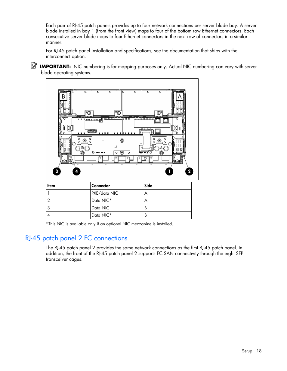 Rj-45 patch panel 2 fc connections | HP ProLiant BL25p G2 Server-Blade User Manual | Page 18 / 99