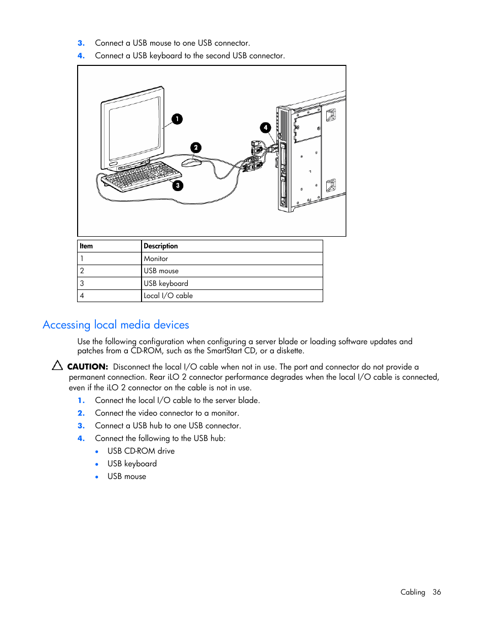 Accessing local media devices | HP ProLiant BL25p G2 Server-Blade User Manual | Page 36 / 99