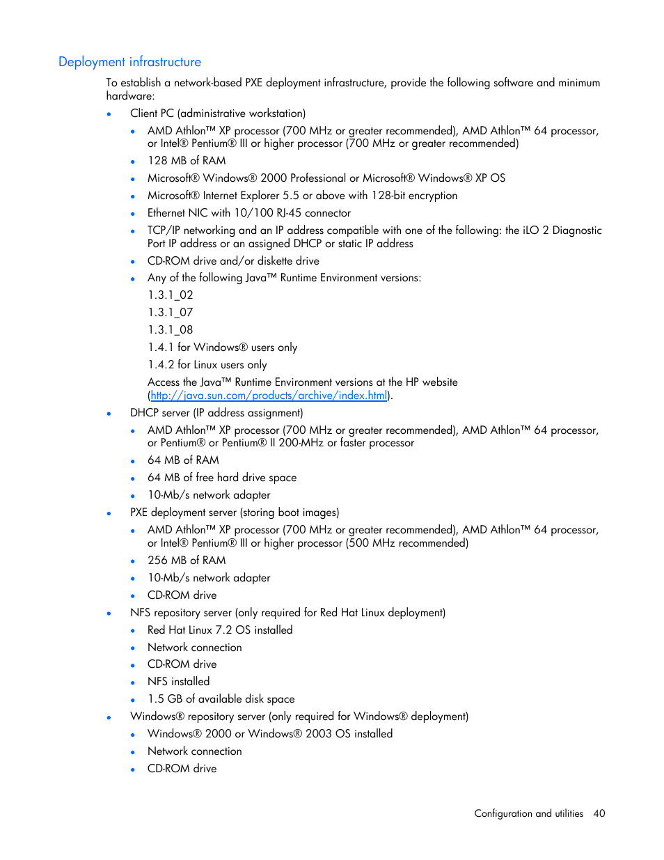 Deployment infrastructure | HP ProLiant BL25p G2 Server-Blade User Manual | Page 40 / 99