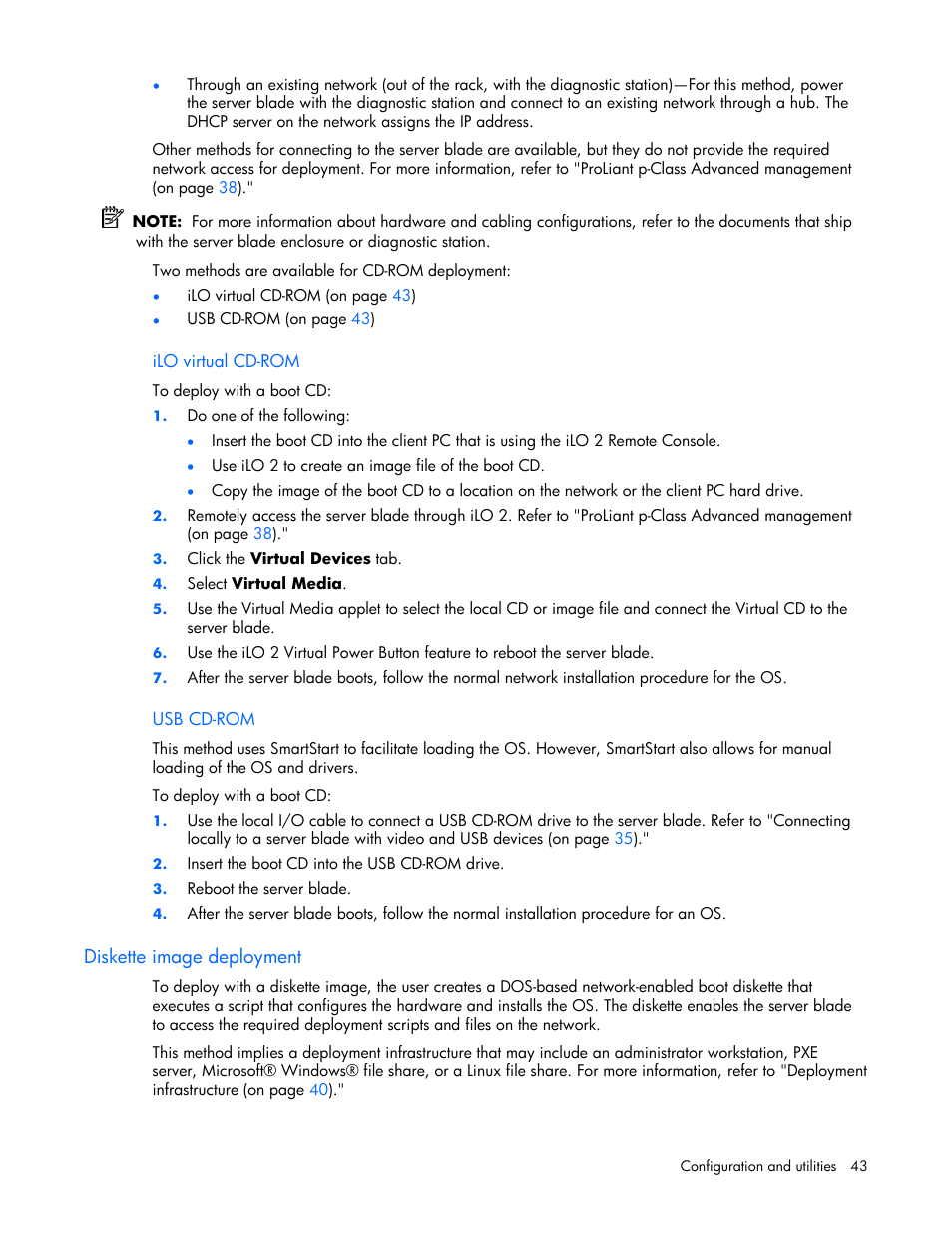 Diskette image deployment | HP ProLiant BL25p G2 Server-Blade User Manual | Page 43 / 99