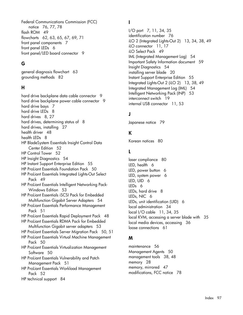 HP ProLiant BL25p G2 Server-Blade User Manual | Page 97 / 99