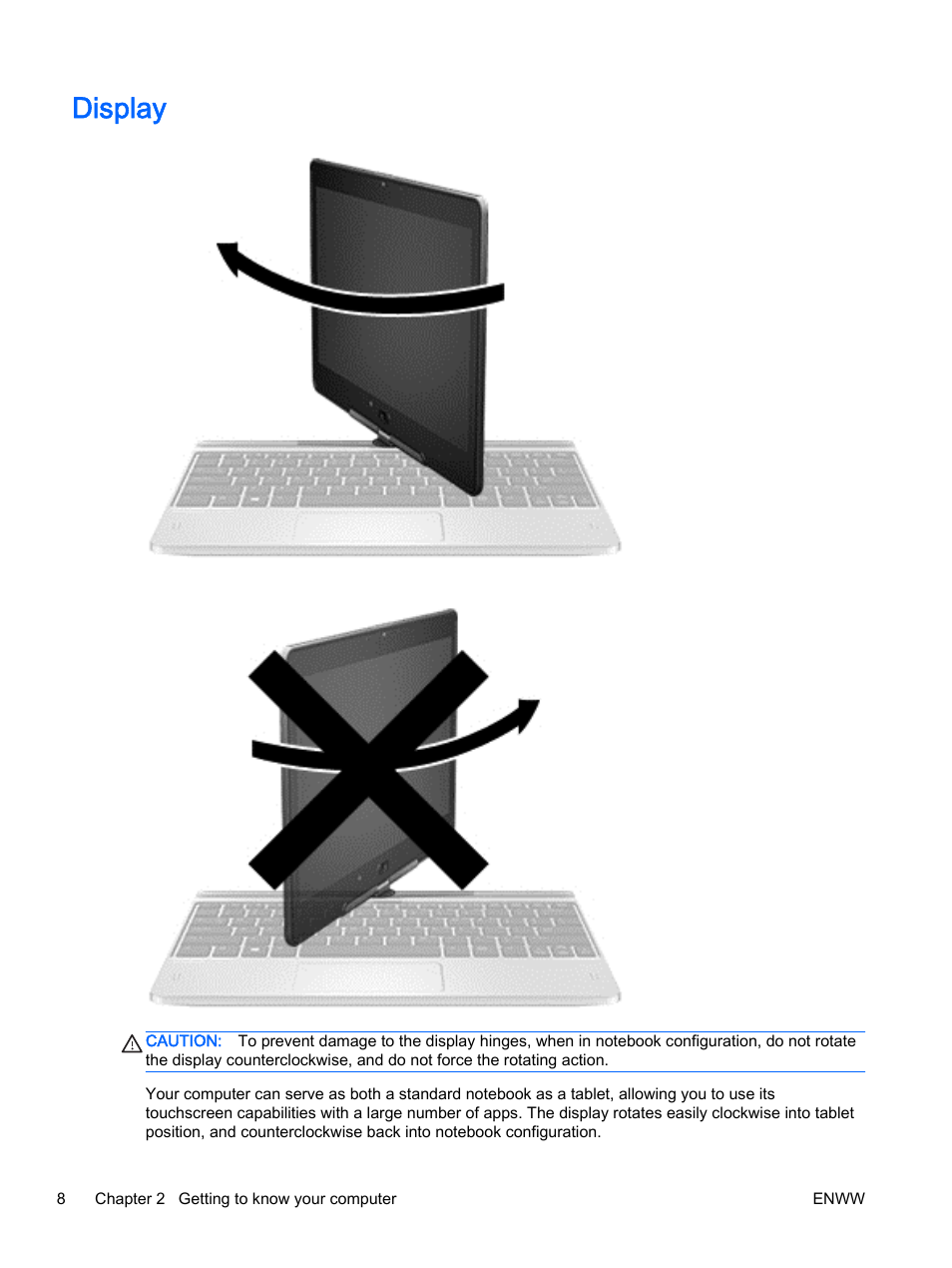 Display | HP EliteBook Revolve 810 G2 Tablet User Manual | Page 18 / 116