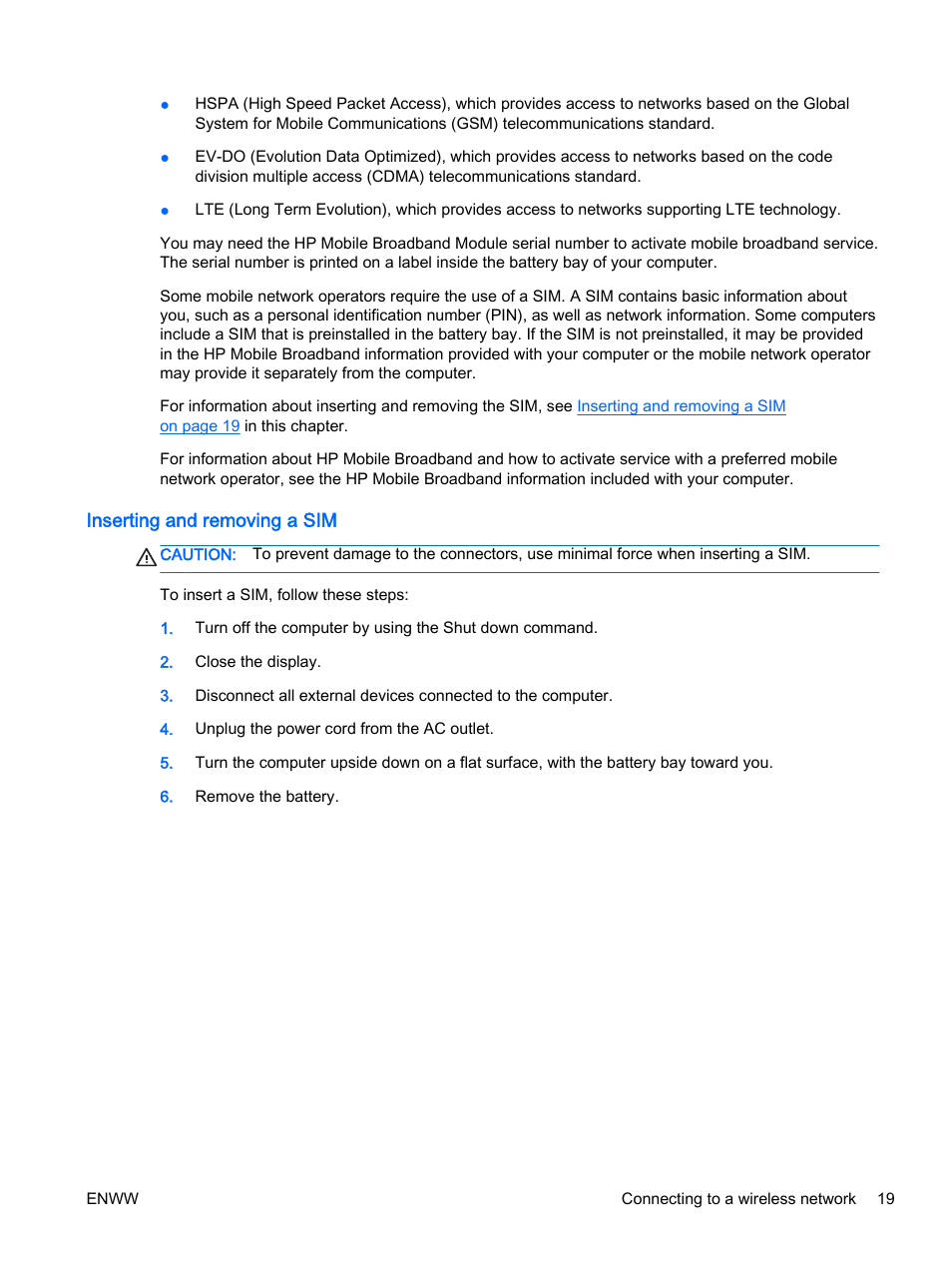 Inserting and removing a sim | HP EliteBook Revolve 810 G2 Tablet User Manual | Page 29 / 116