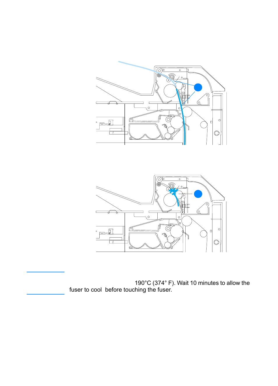 Jams in the top cover | HP Color LaserJet 4600 Printer series User Manual | Page 180 / 244