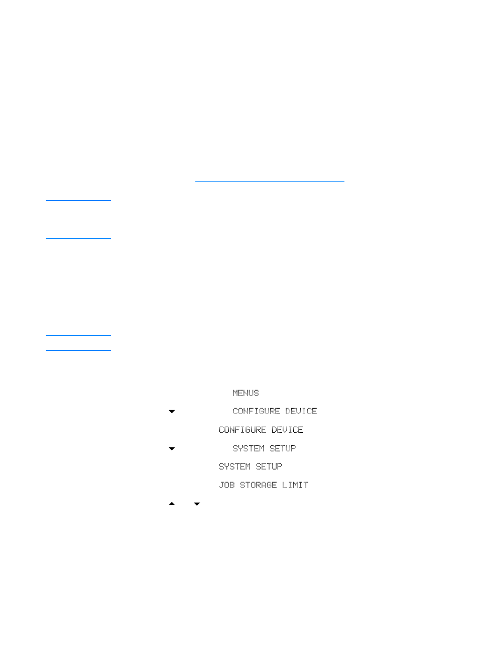 Job storage limit, Changing printer control panel, Configuration settings | HP Color LaserJet 4600 Printer series User Manual | Page 46 / 244