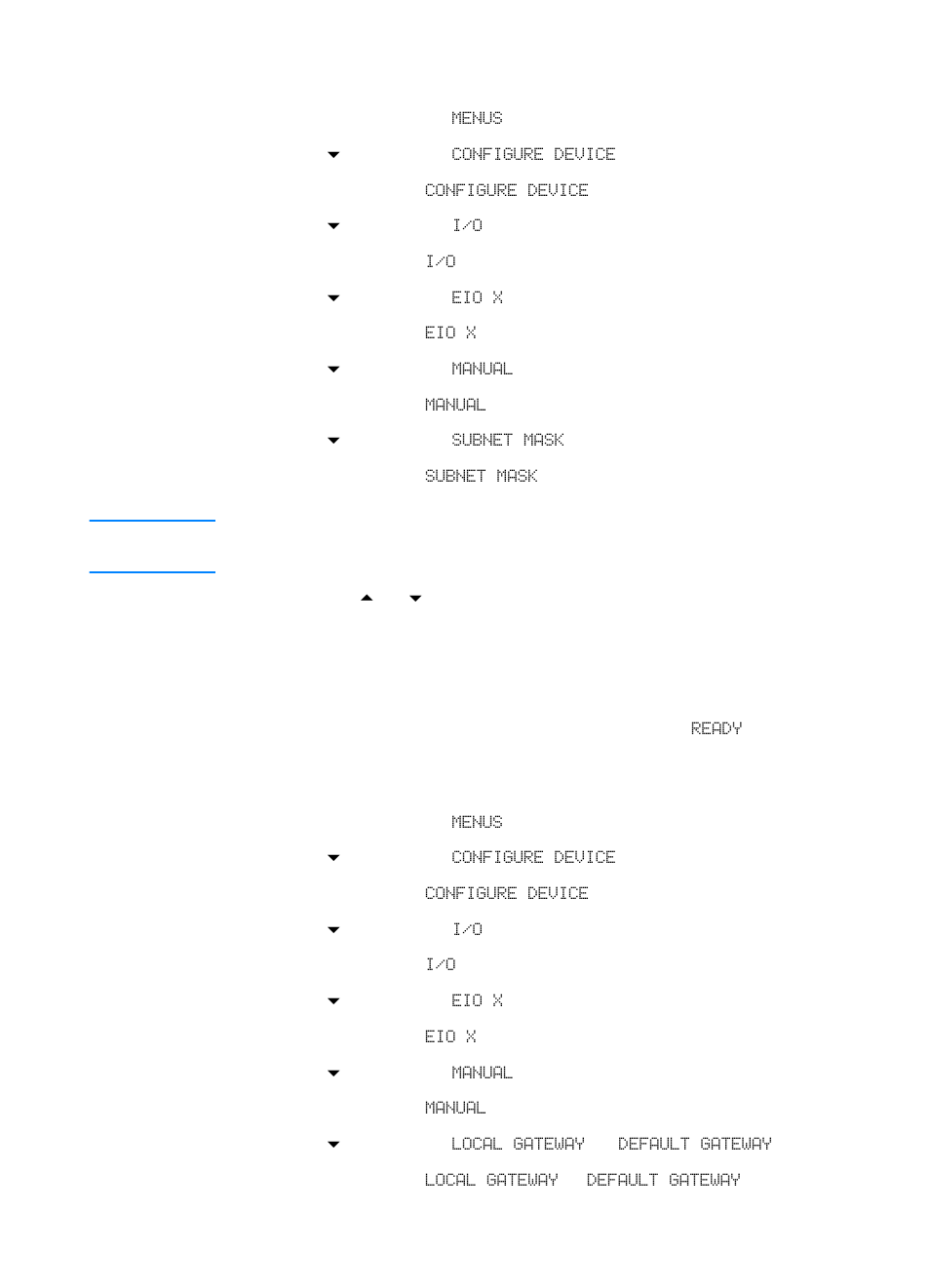 Setting the subnet mask, Setting the local and default gateway | HP Color LaserJet 4600 Printer series User Manual | Page 64 / 244