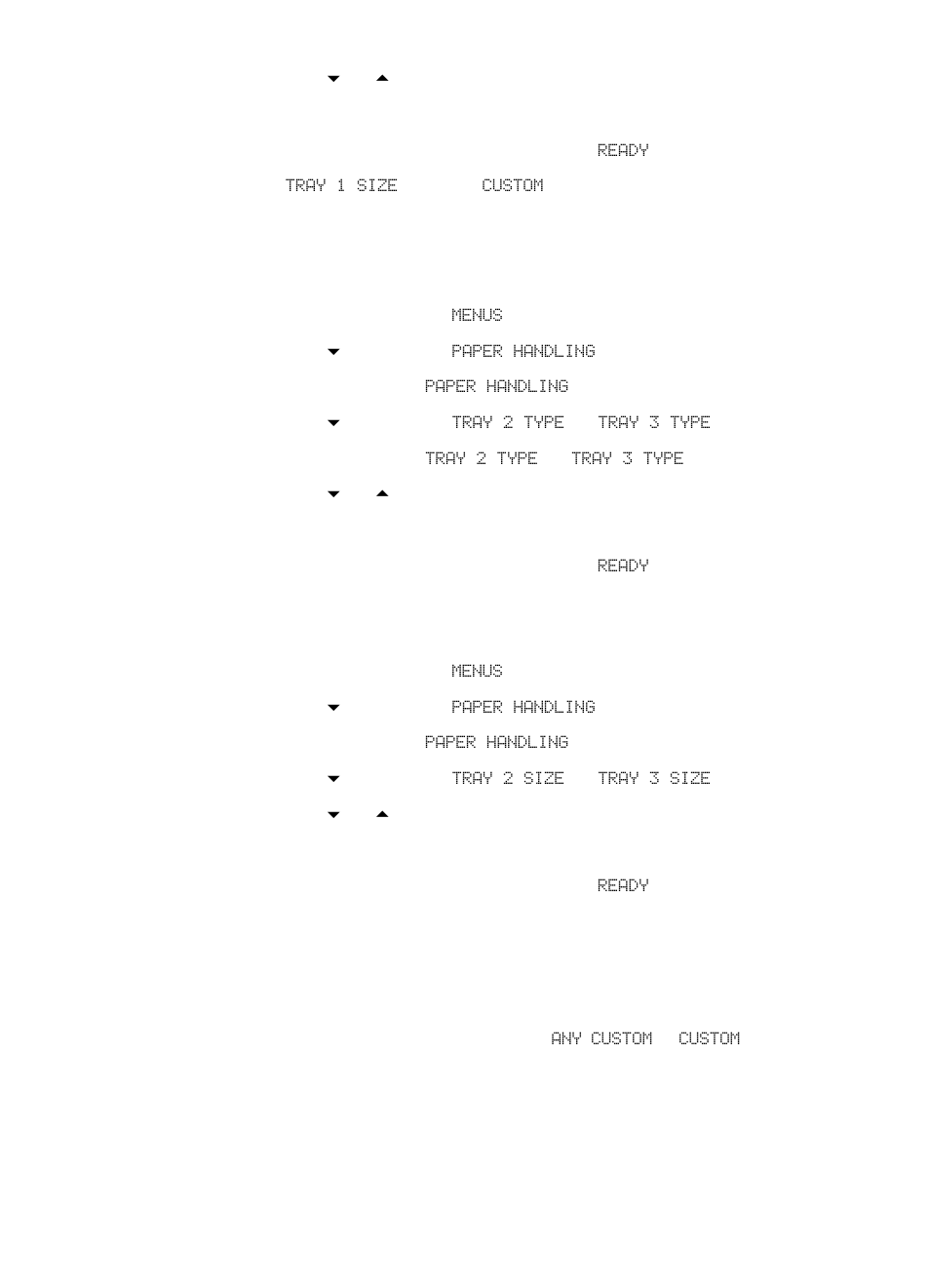 Tray 2 and tray 3 media type, Tray 2 and tray 3 media size, Tray 2 or tray 3 custom media | HP Color LaserJet 4600 Printer series User Manual | Page 82 / 244
