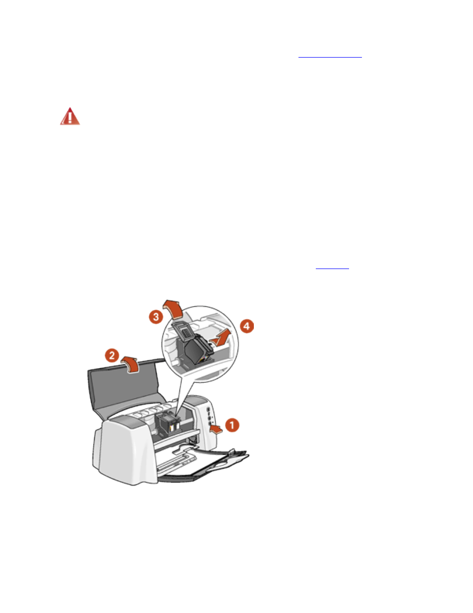 Replacing print cartridges, For installation instructions, see | HP Deskjet 3820 Color Inkjet Printer User Manual | Page 74 / 126