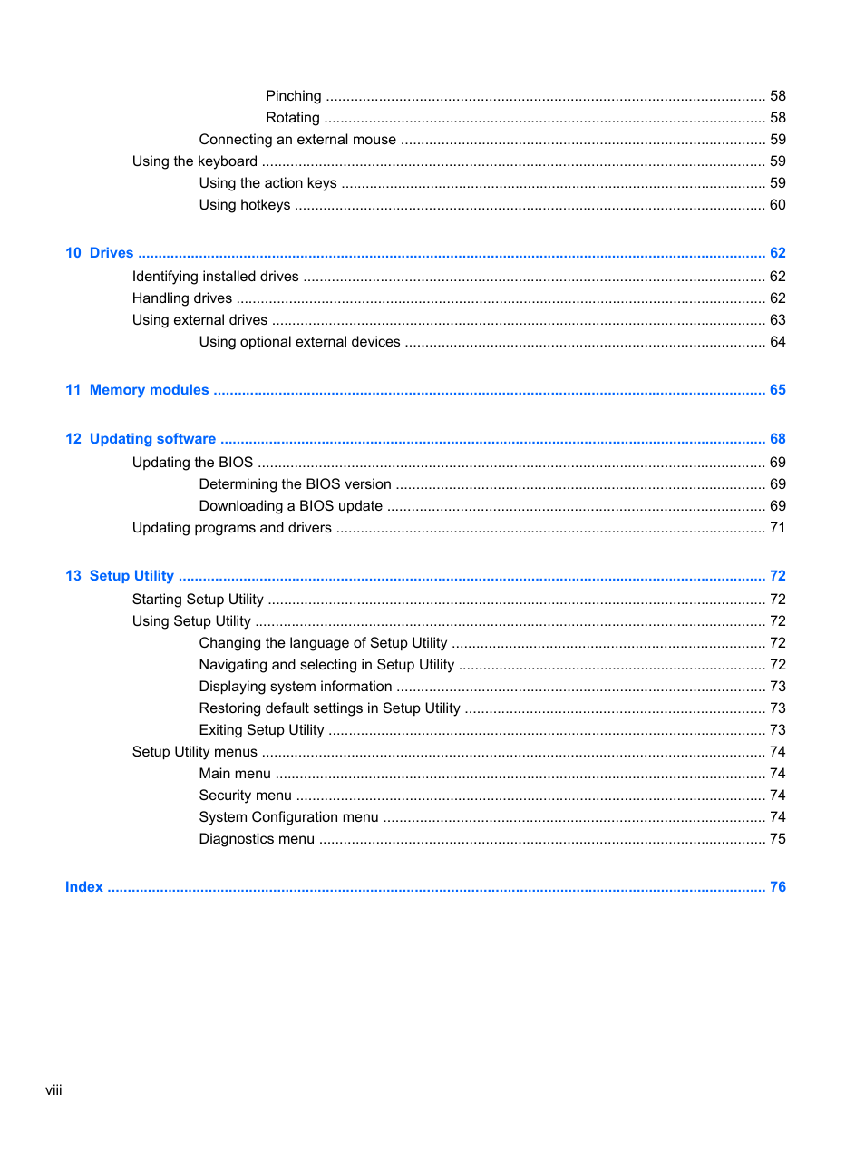 HP Mini 2102 User Manual | Page 8 / 87