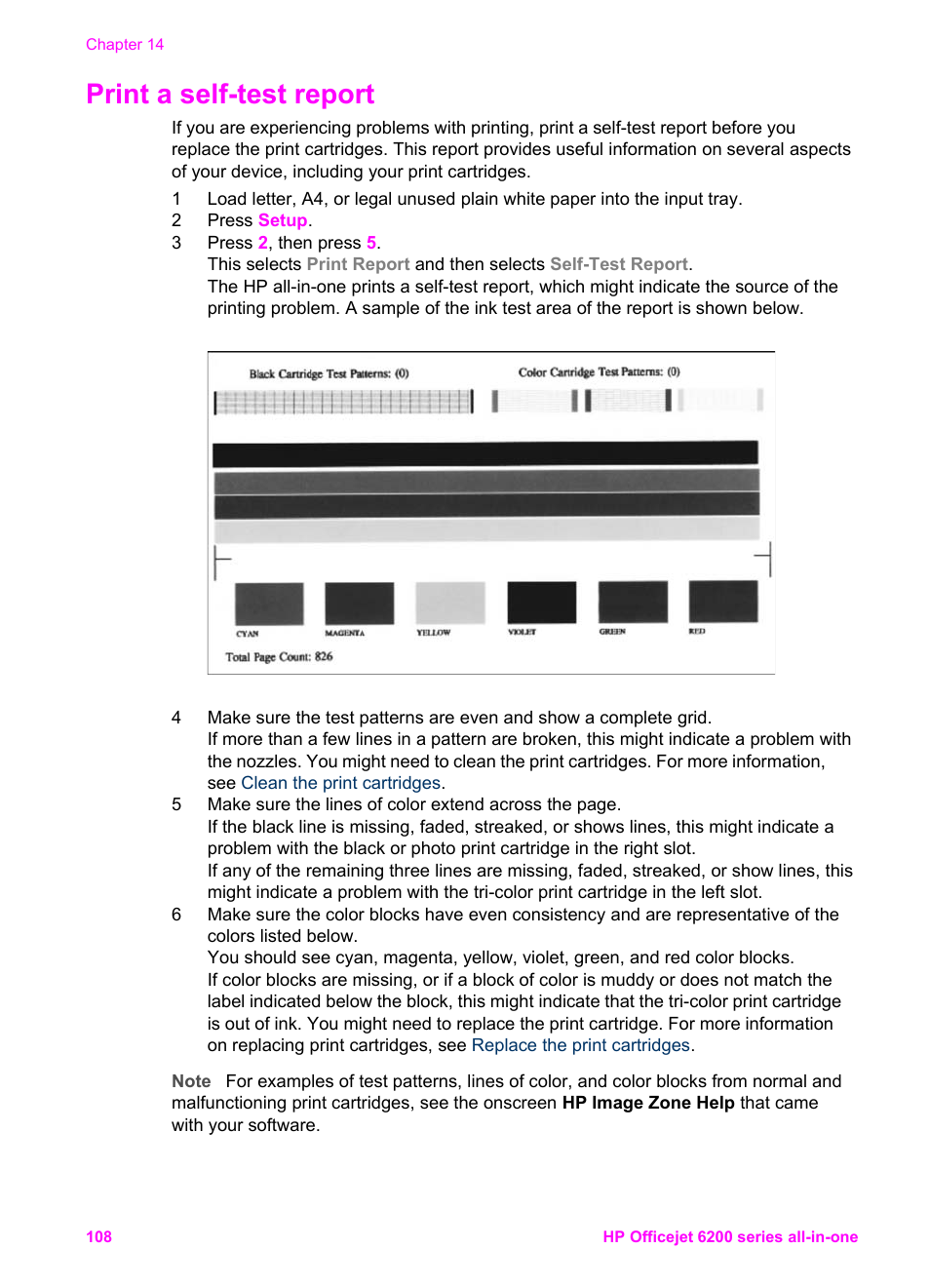 Print a self-test report | HP Officejet 6210v All-in-One Printer User Manual | Page 111 / 177