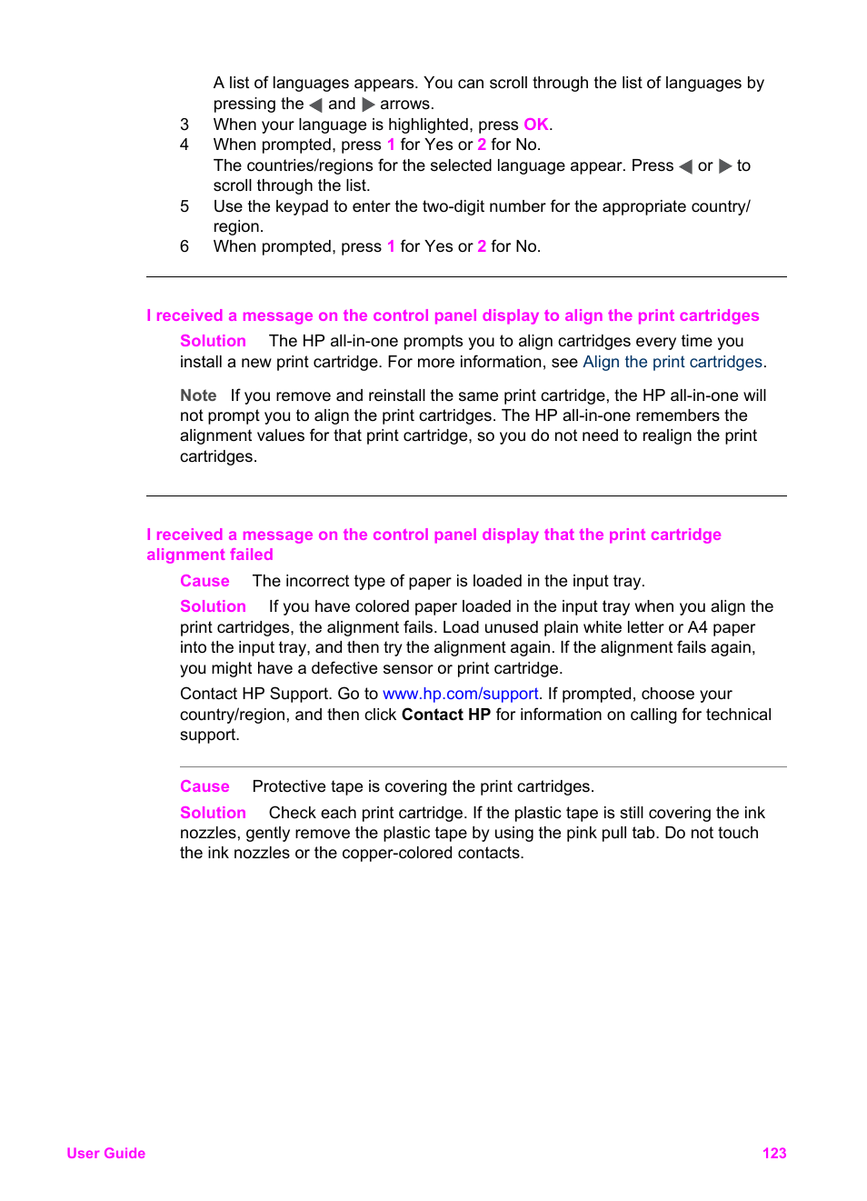 HP Officejet 6210v All-in-One Printer User Manual | Page 126 / 177