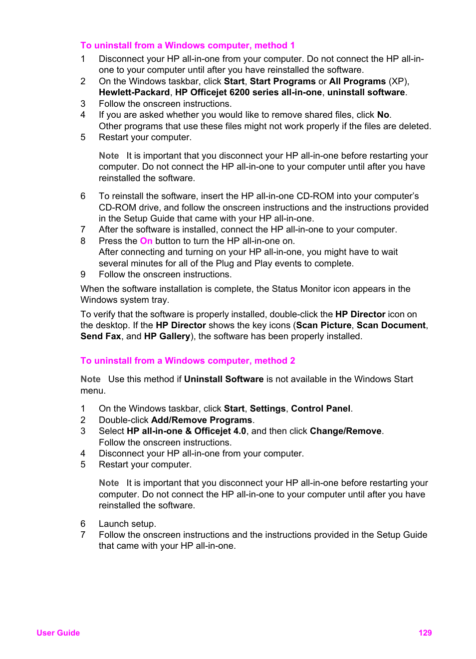 HP Officejet 6210v All-in-One Printer User Manual | Page 132 / 177