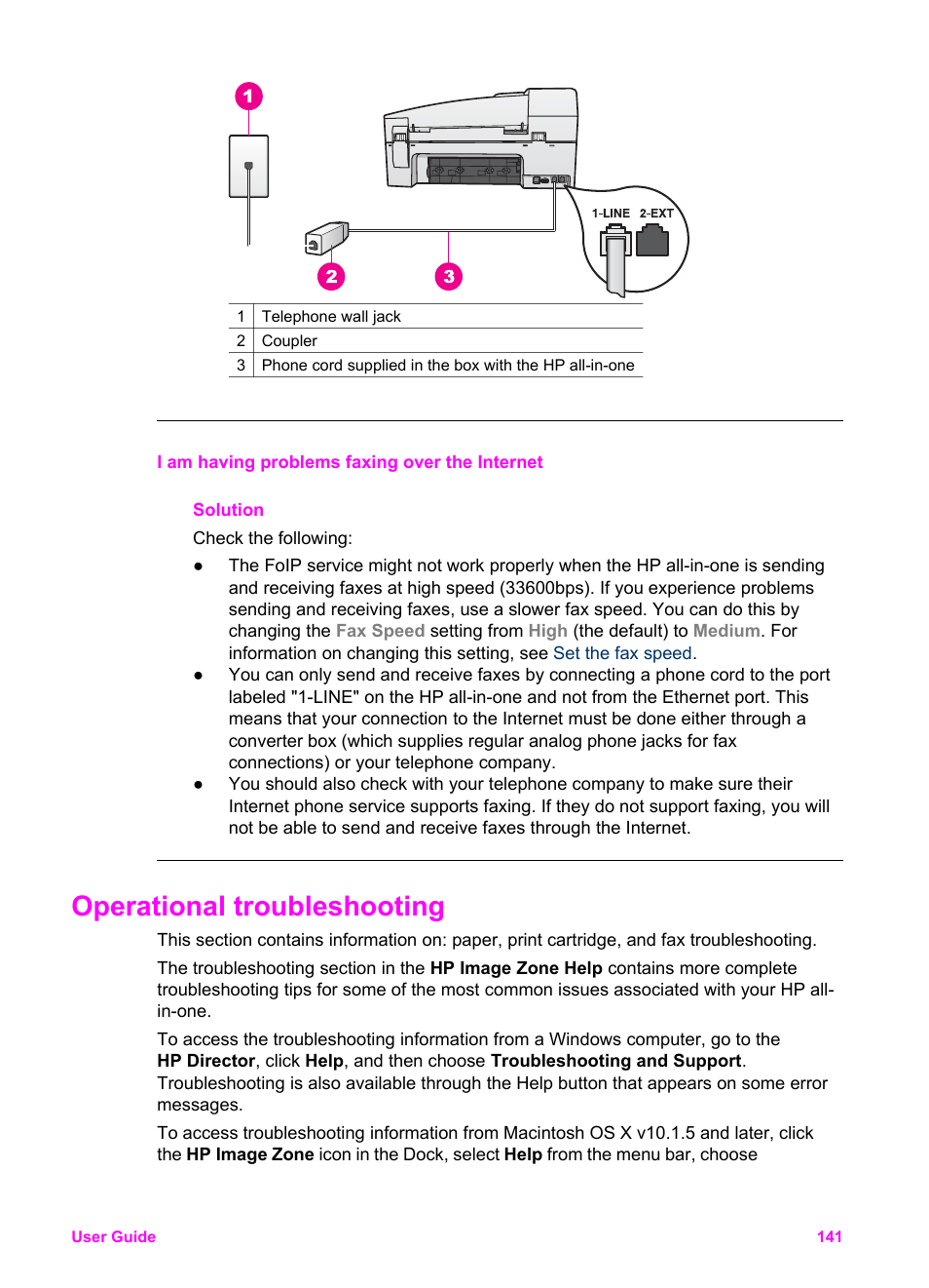 Operational troubleshooting | HP Officejet 6210v All-in-One Printer User Manual | Page 144 / 177