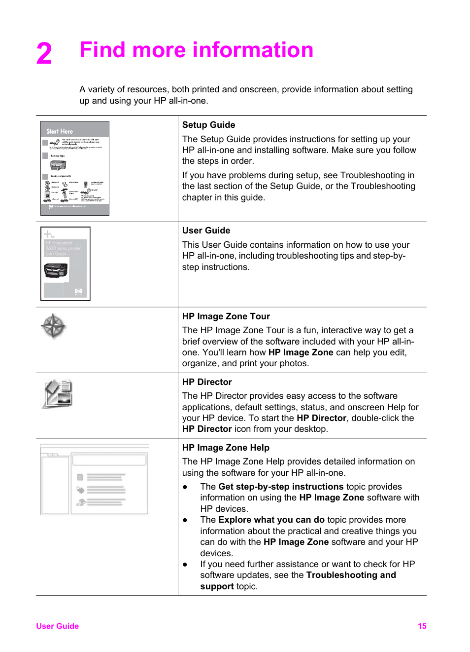 Find more information | HP Officejet 6210v All-in-One Printer User Manual | Page 18 / 177