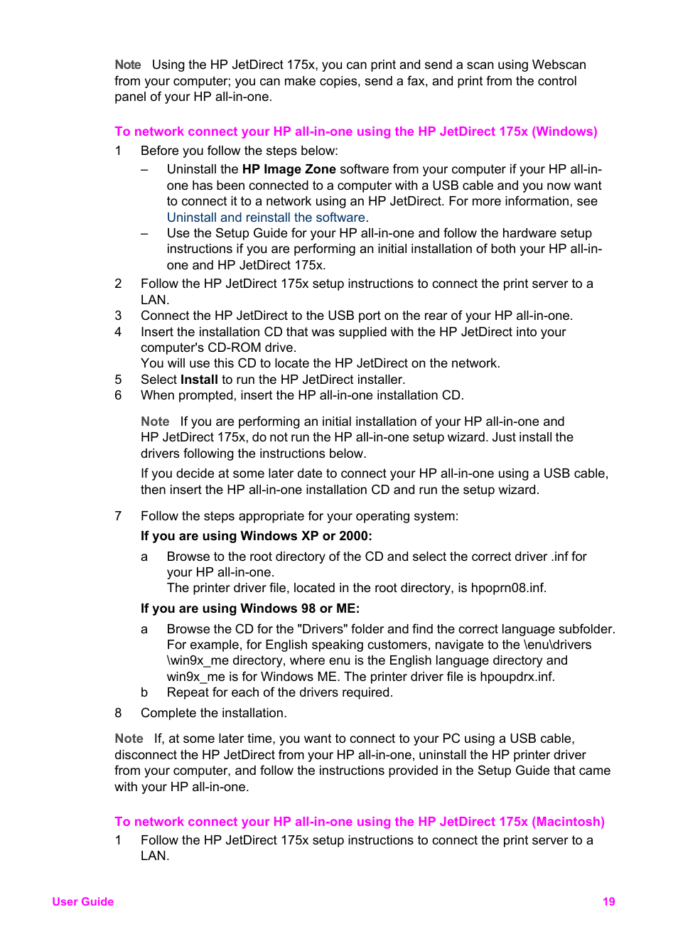 HP Officejet 6210v All-in-One Printer User Manual | Page 22 / 177