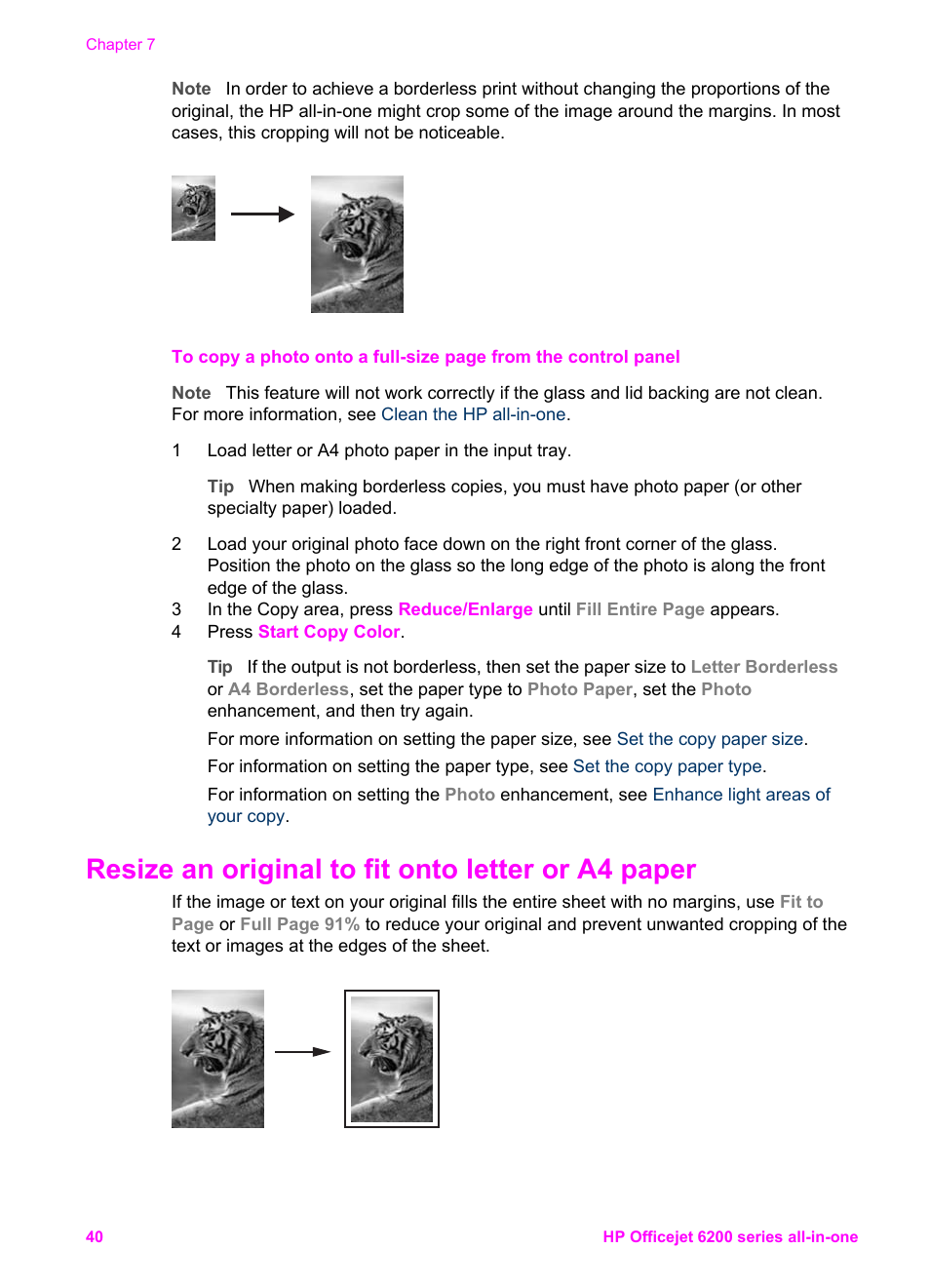 Resize an original to fit onto letter or a4 paper | HP Officejet 6210v All-in-One Printer User Manual | Page 43 / 177