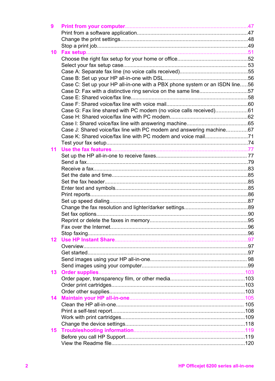 HP Officejet 6210v All-in-One Printer User Manual | Page 5 / 177