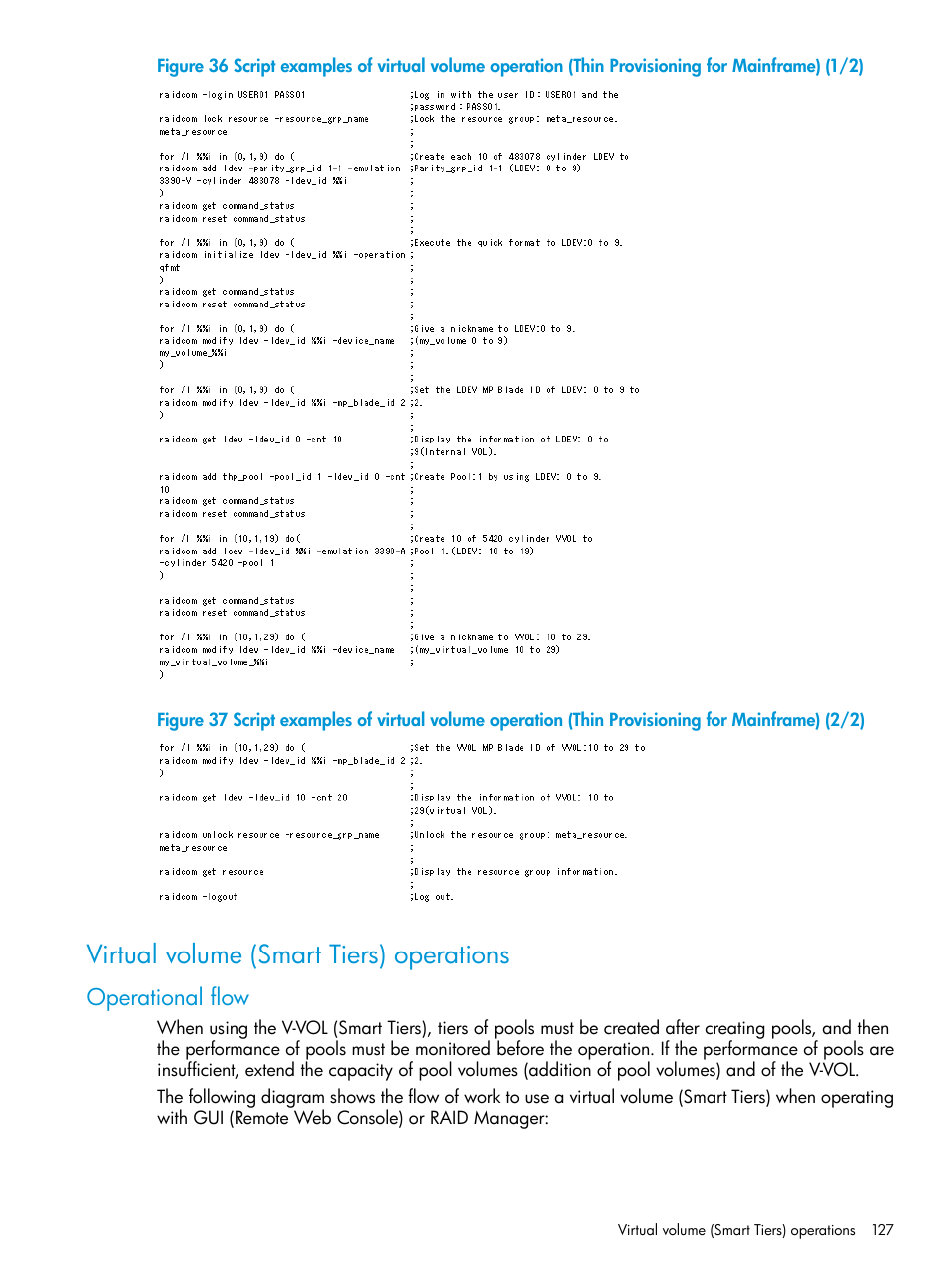 Virtual volume (smart tiers) operations, Operational flow | HP XP7 Storage User Manual | Page 127 / 304