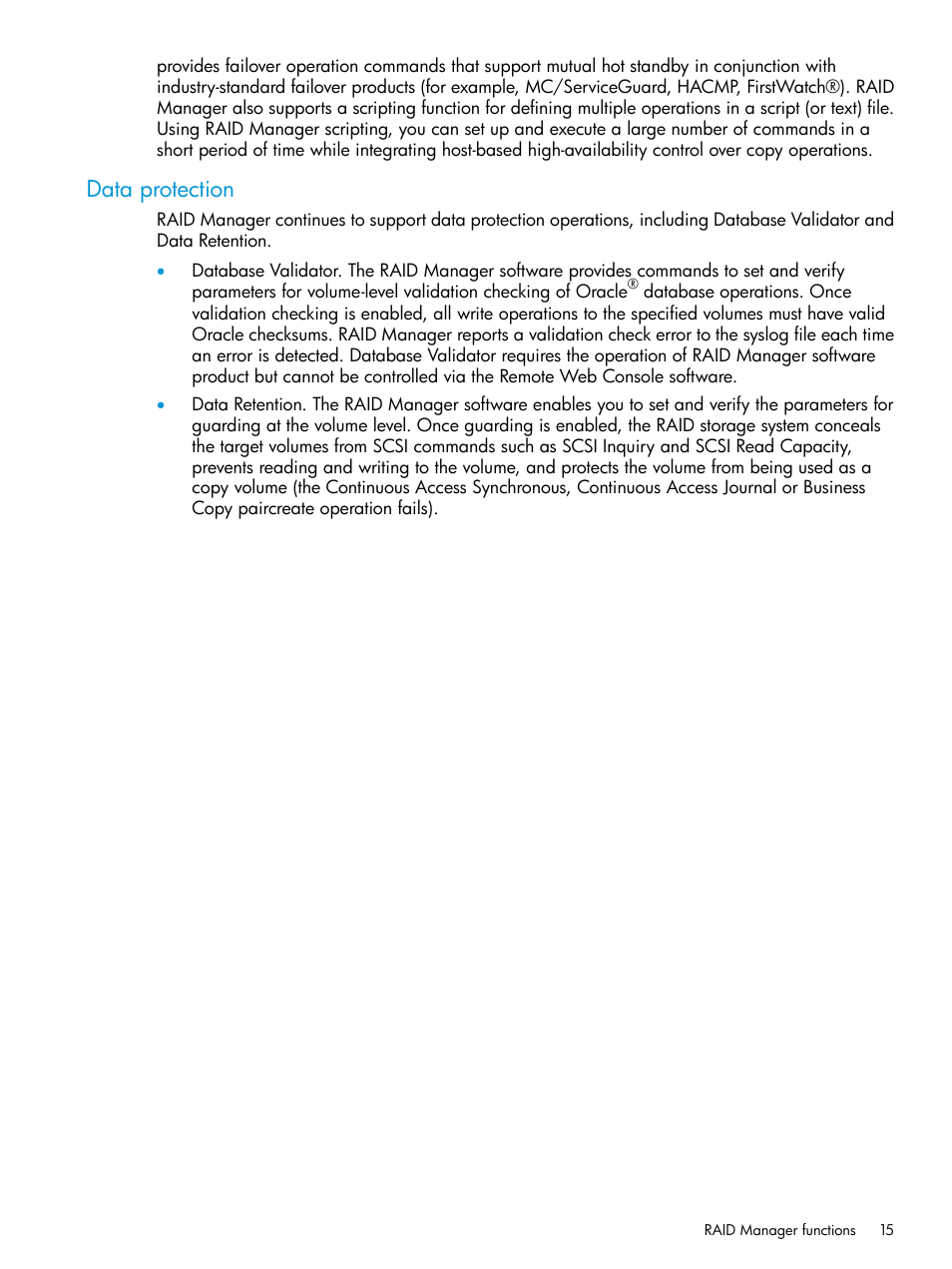 Data protection | HP XP7 Storage User Manual | Page 15 / 304