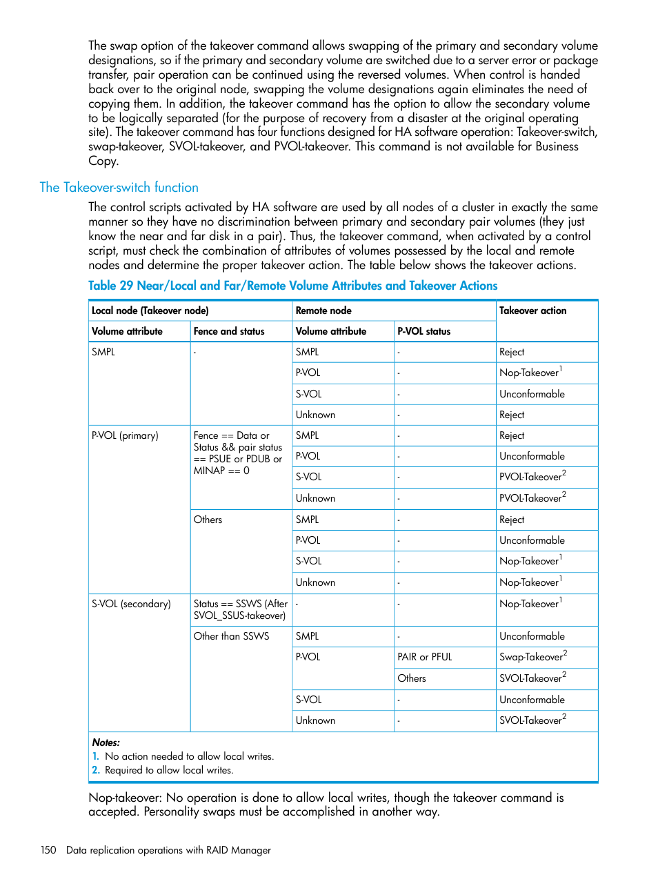 The takeover-switch function | HP XP7 Storage User Manual | Page 150 / 304