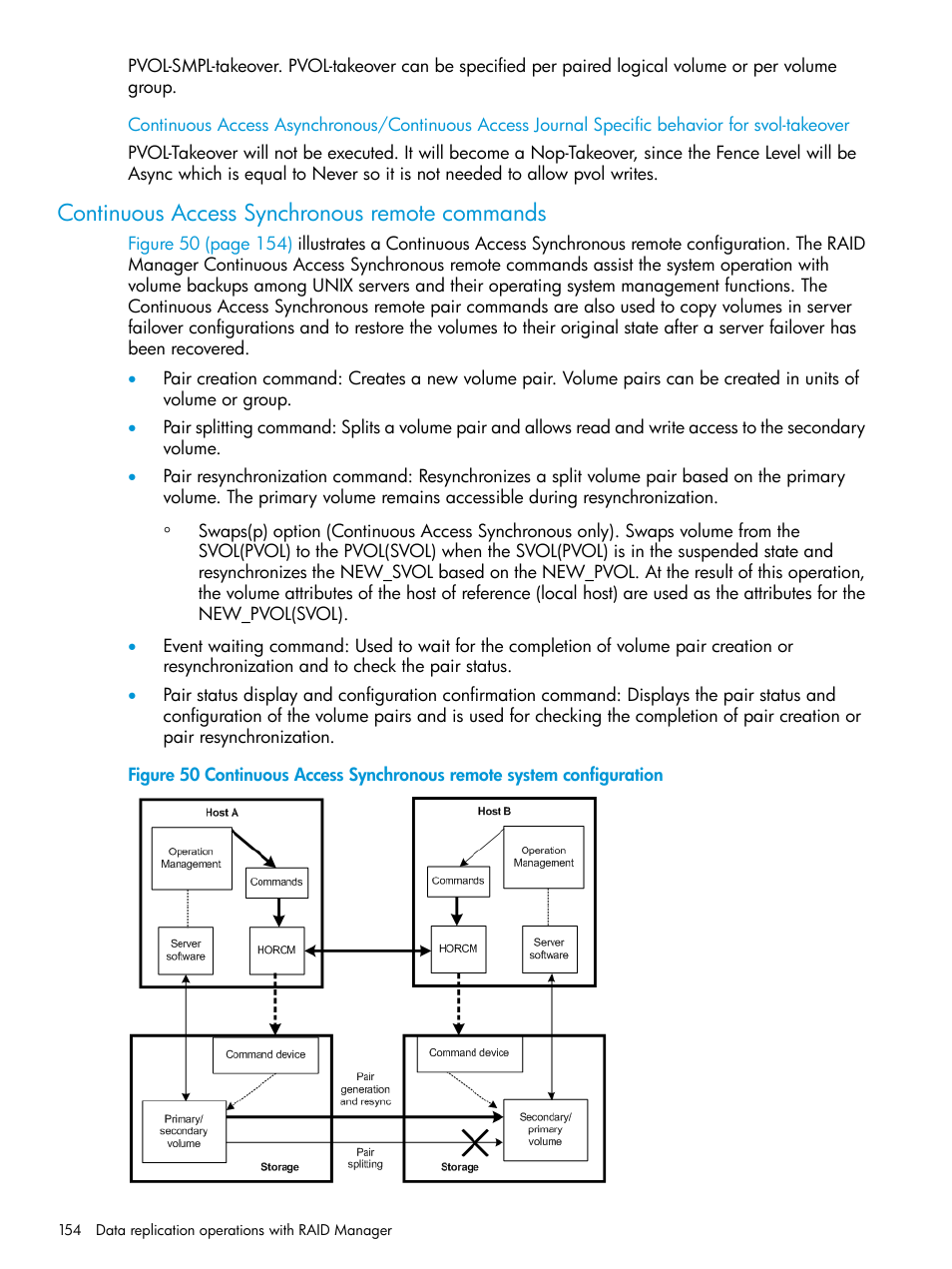 Continuous access synchronous remote commands | HP XP7 Storage User Manual | Page 154 / 304