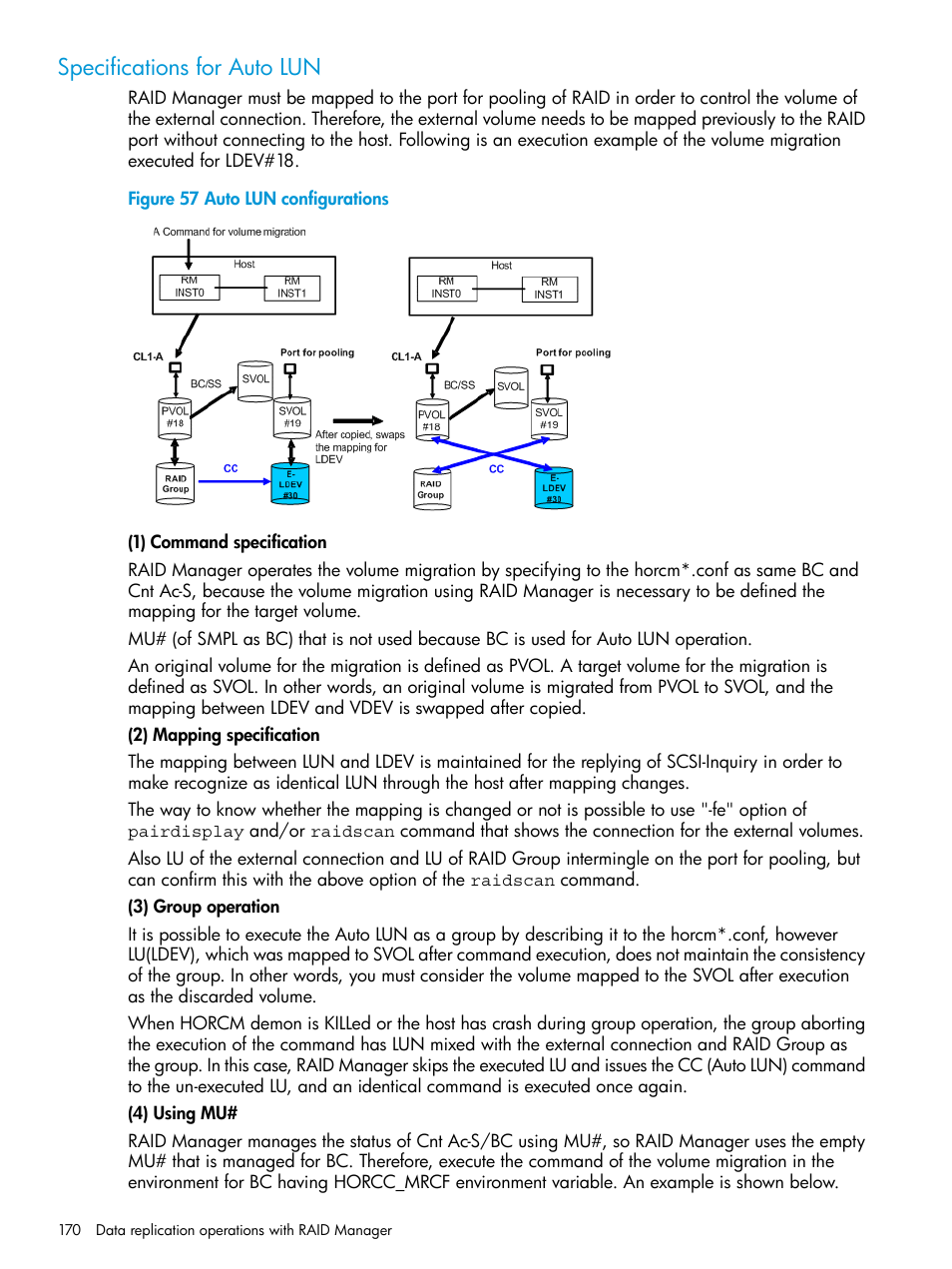 Specifications for auto lun | HP XP7 Storage User Manual | Page 170 / 304