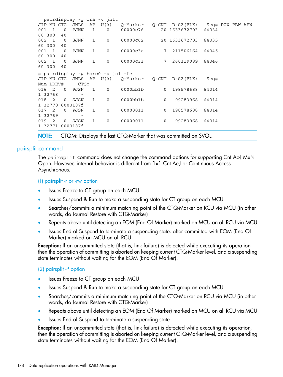 Pairsplit command | HP XP7 Storage User Manual | Page 178 / 304
