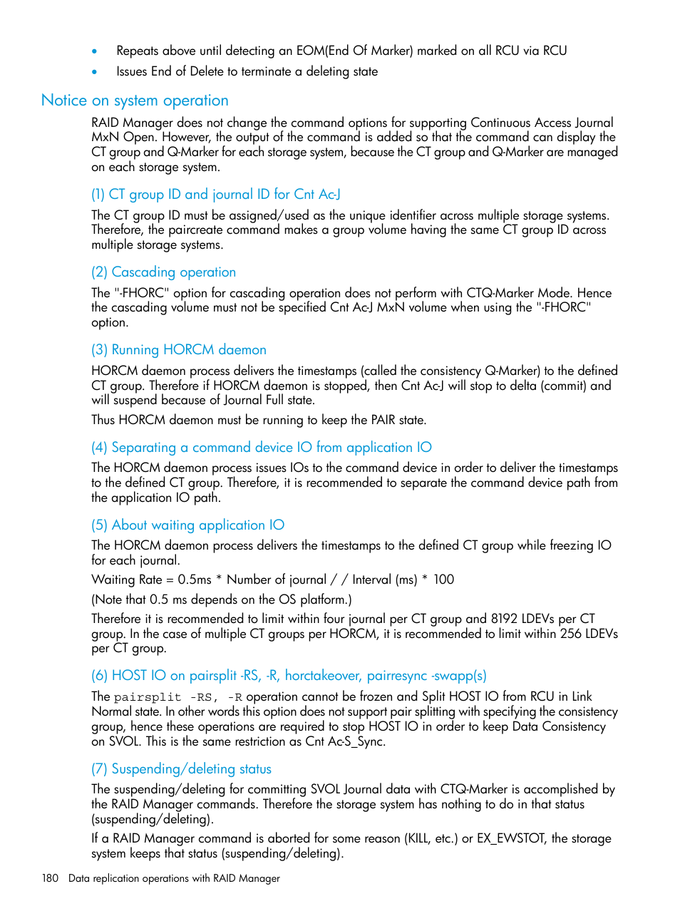 Notice on system operation | HP XP7 Storage User Manual | Page 180 / 304