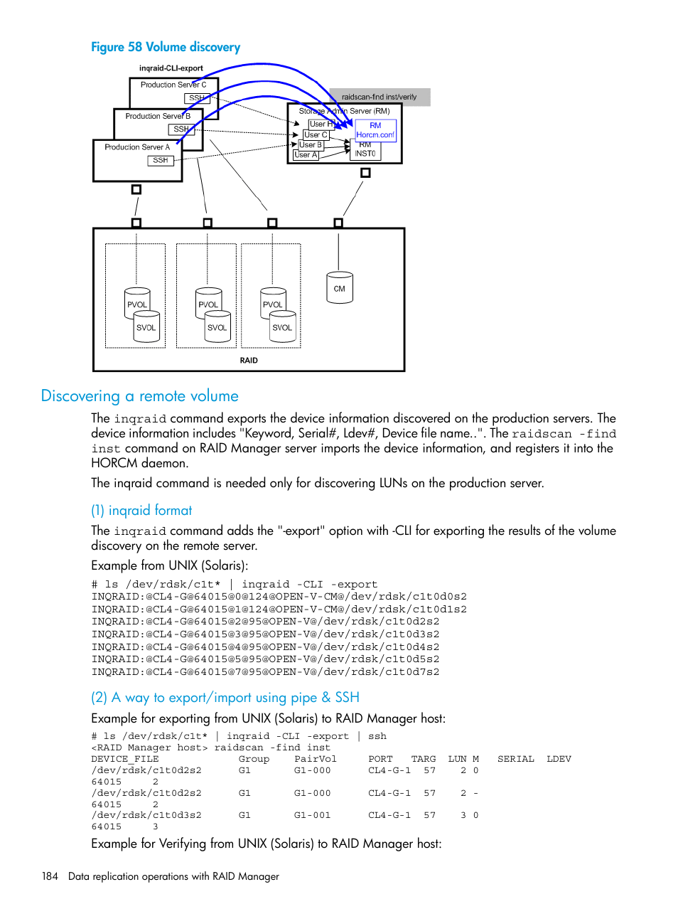 Discovering a remote volume | HP XP7 Storage User Manual | Page 184 / 304