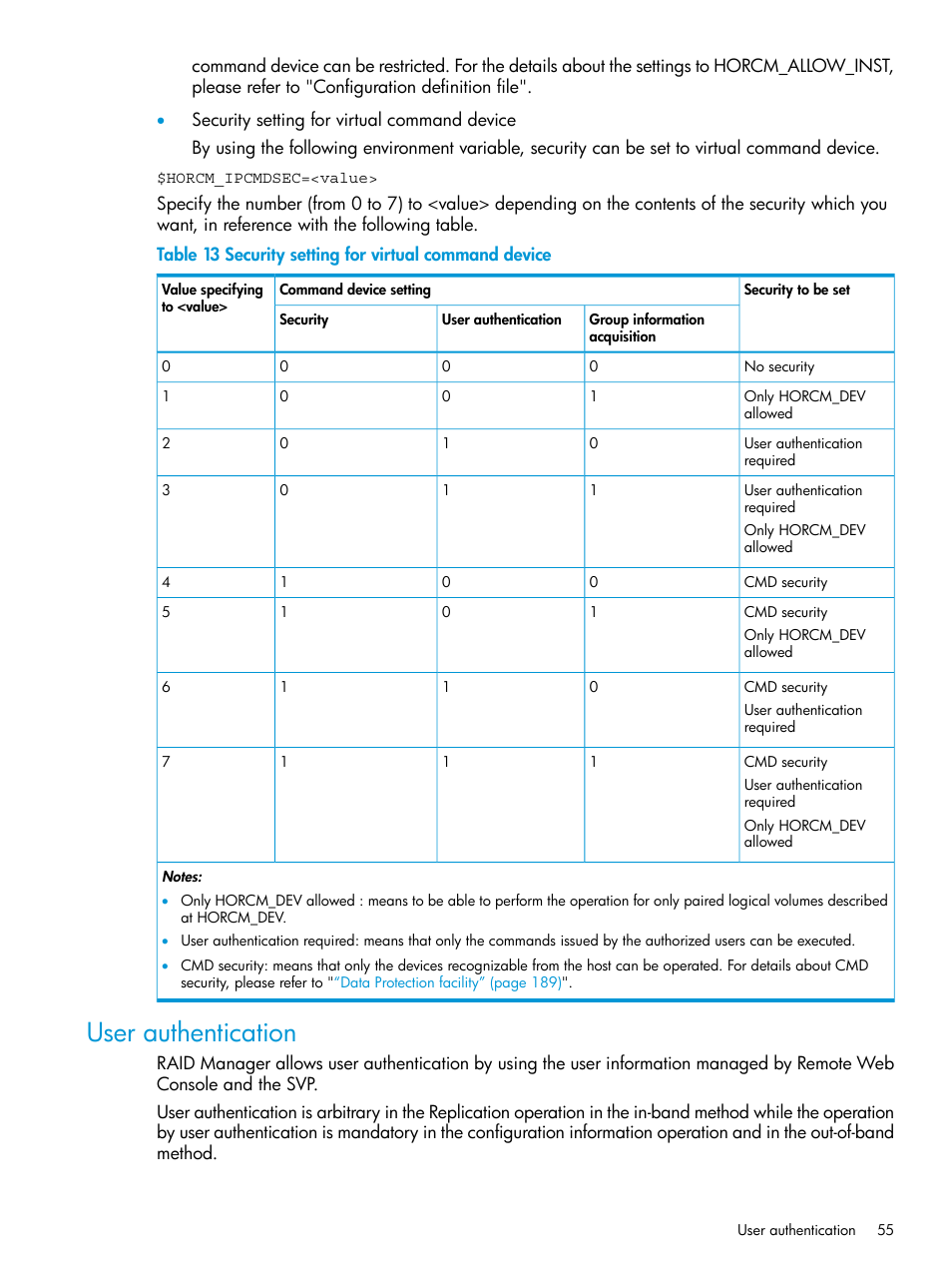 User authentication | HP XP7 Storage User Manual | Page 55 / 304