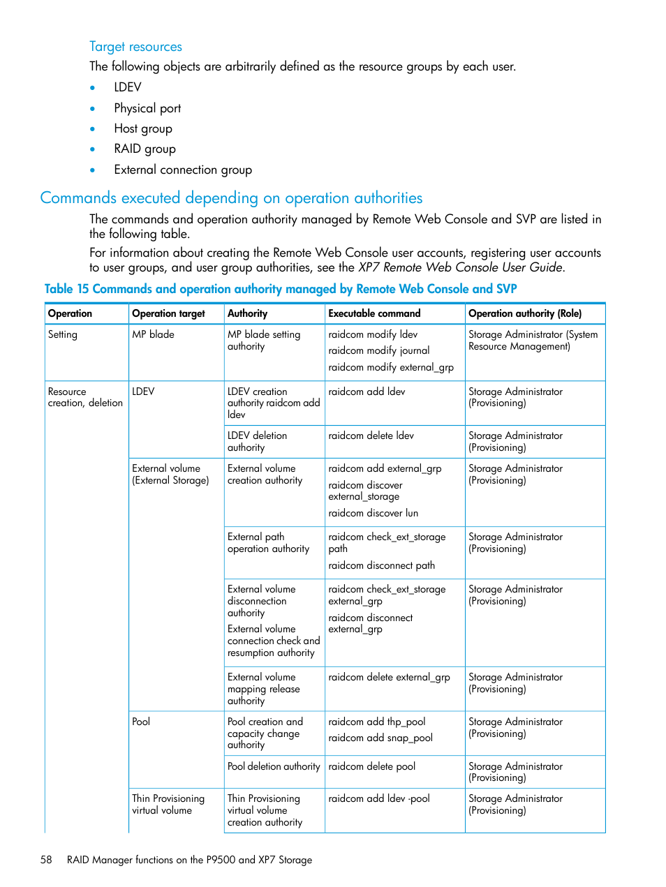 Target resources | HP XP7 Storage User Manual | Page 58 / 304