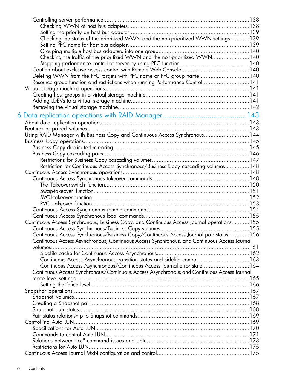 6 data replication operations with raid manager | HP XP7 Storage User Manual | Page 6 / 304