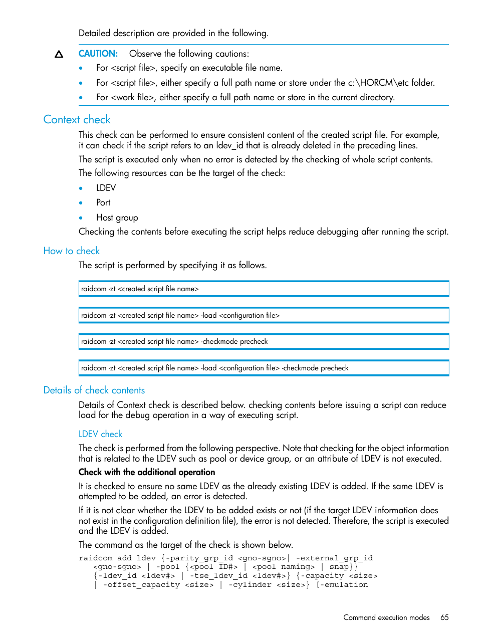 Context check, How to check, Details of check contents | How to check details of check contents | HP XP7 Storage User Manual | Page 65 / 304