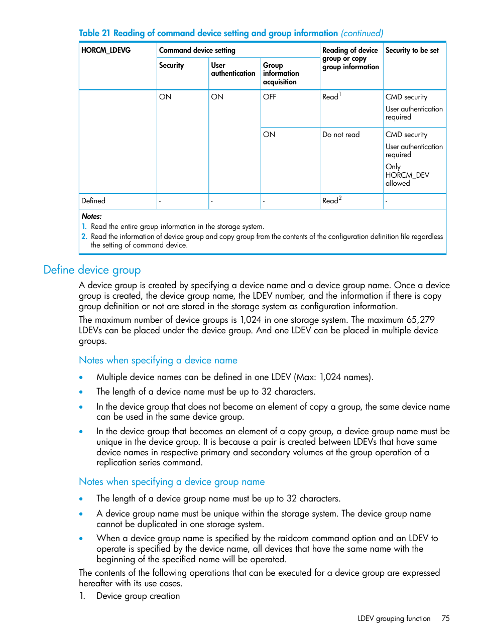 Define device group | HP XP7 Storage User Manual | Page 75 / 304