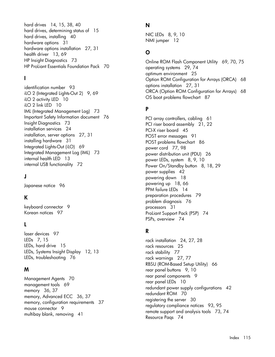 HP ProLiant DL365 Server User Manual | Page 115 / 116