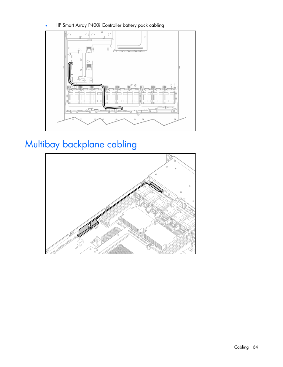 Multibay backplane cabling | HP ProLiant DL365 Server User Manual | Page 64 / 116