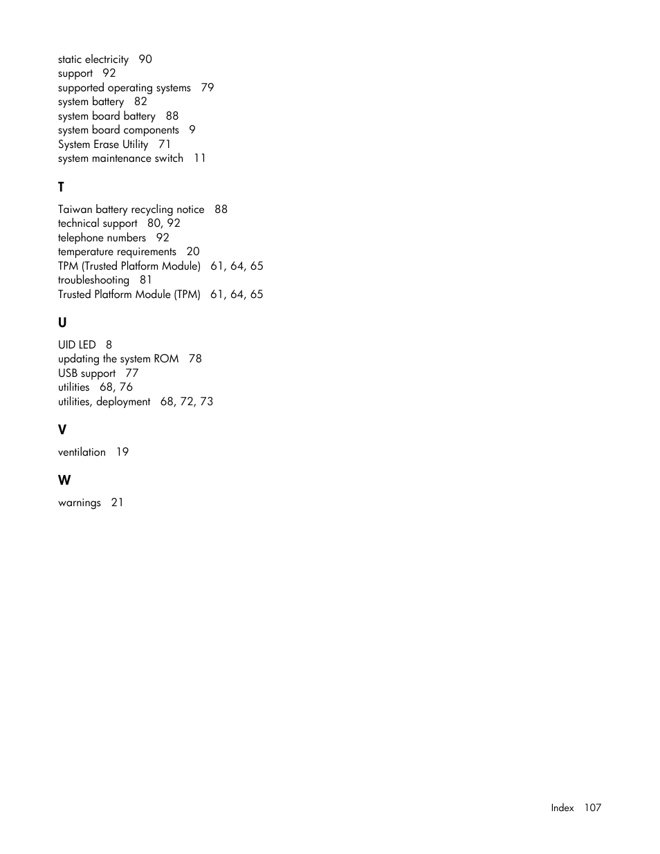 HP ProLiant SL270s Gen8 Server User Manual | Page 107 / 107