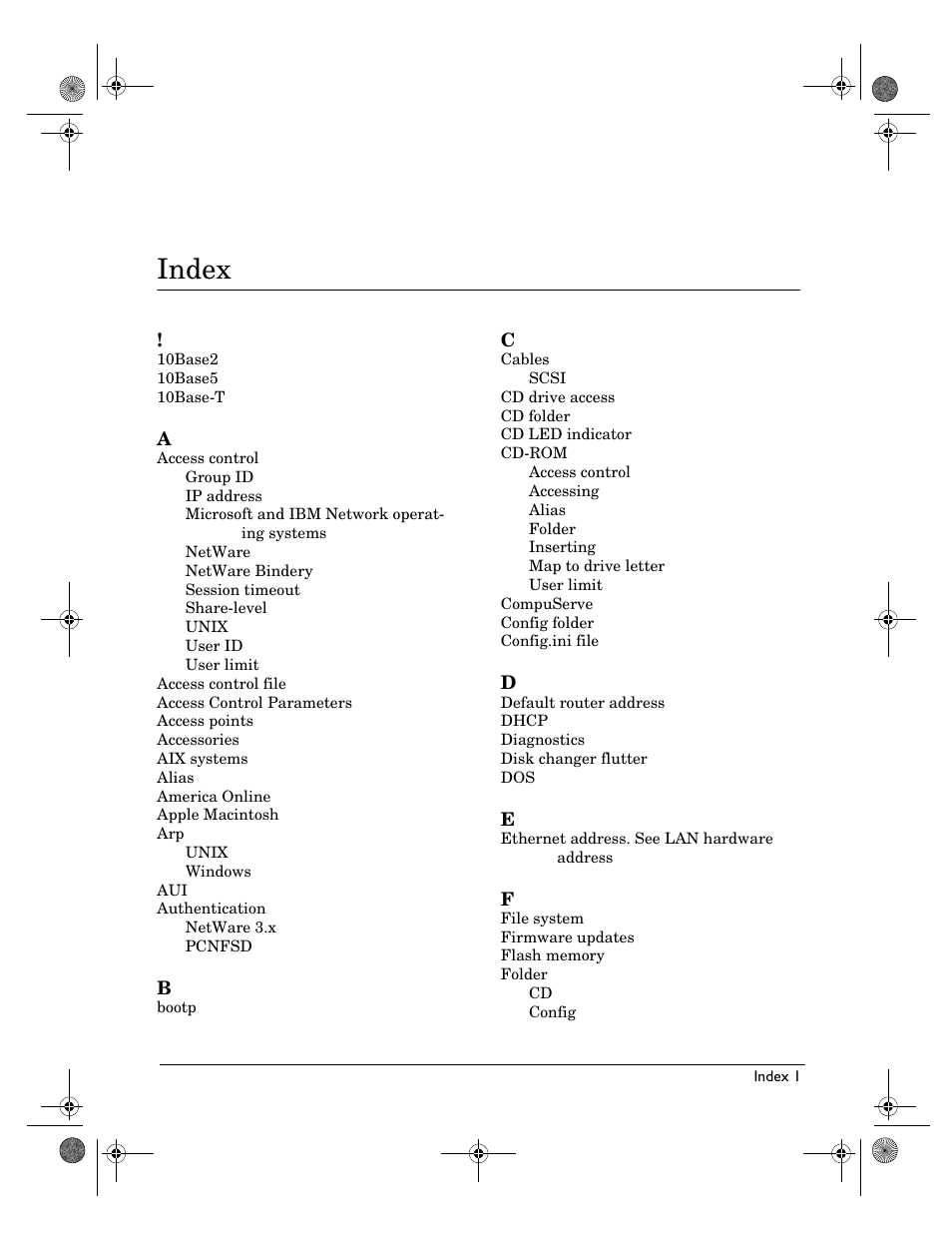 Index | HP Surestore NAS User Manual | Page 105 / 110
