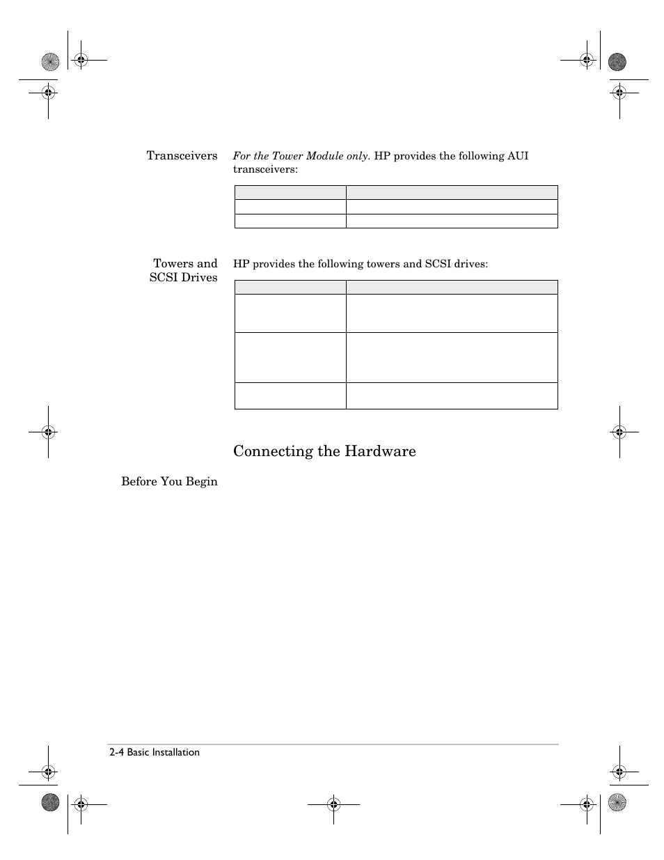Connecting the hardware, Connecting the hardware -4 | HP Surestore NAS User Manual | Page 16 / 110