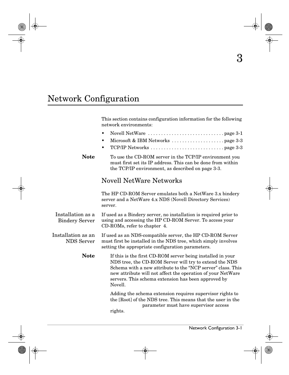 Network configuration, Novell netware networks, Novell netware networks -1 | HP Surestore NAS User Manual | Page 23 / 110