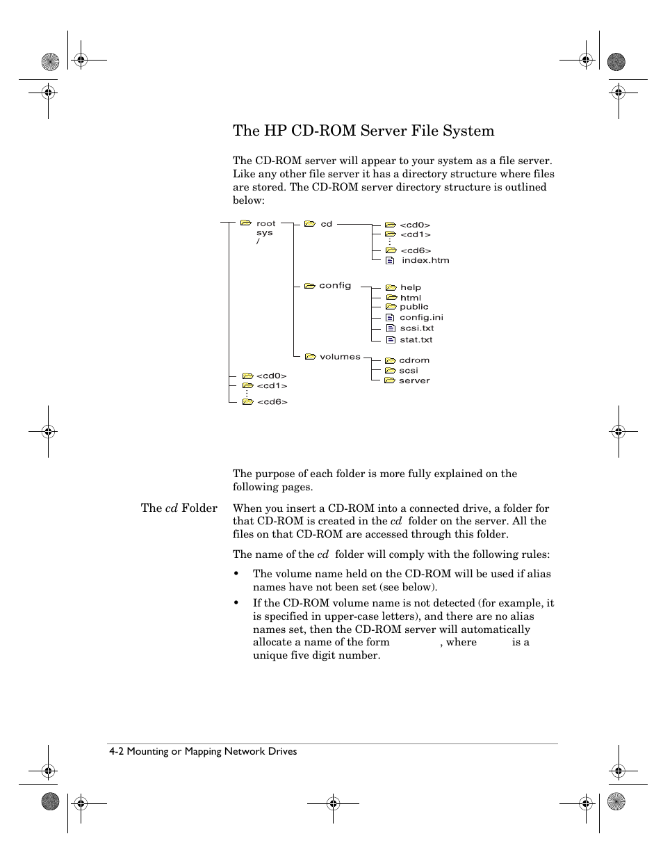 The hp cd-rom server file system, The hp cd-rom server file system -2 | HP Surestore NAS User Manual | Page 34 / 110