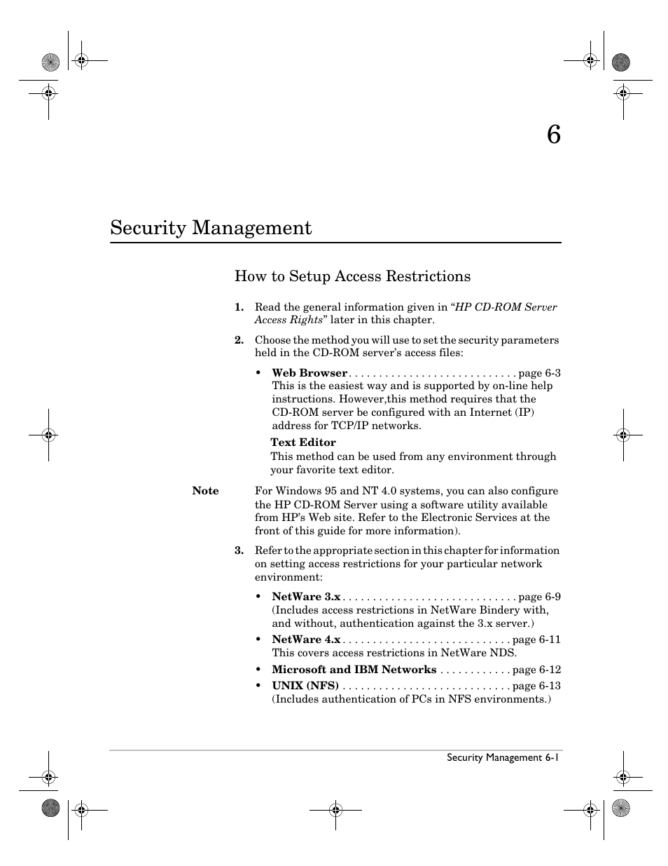 Security management, How to setup access restrictions, How to setup access restrictions -1 | HP Surestore NAS User Manual | Page 63 / 110